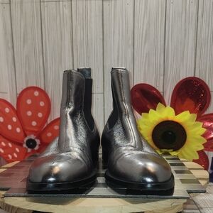 Rag & Bone Shiny Silver Ankle Boots